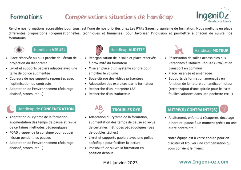 compensations handicap formation petite enfance
