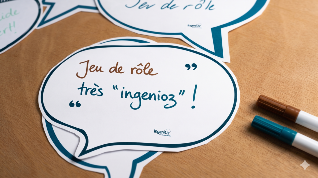 Équipage du Rallye des Pépites participant à l'animation parentalité et QVCT chez Ingeni-oz.